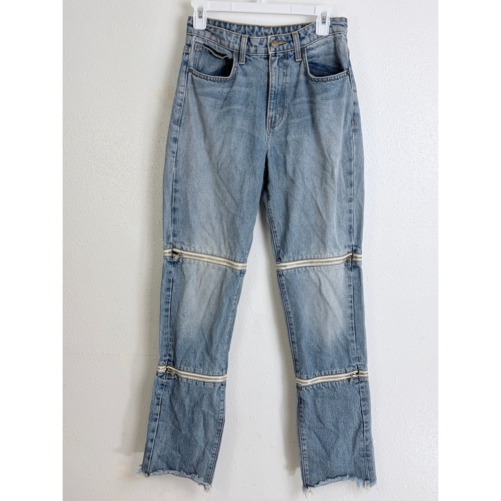 CARMAR DENIM Juliet Convertible Zipper Jeans 26 Straight Leg Light Wash Y2K